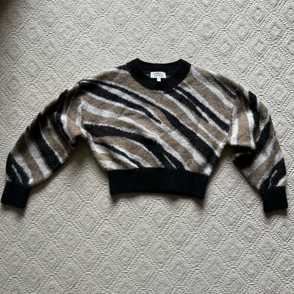 & Other Stories Alpaca Blend Knit Sweater Zebra Print Women’s Size Small - Picture 3 of 10